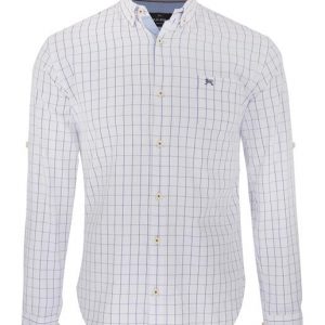 پيراهن چهارخانه مردانه سفيد آبی ARMA